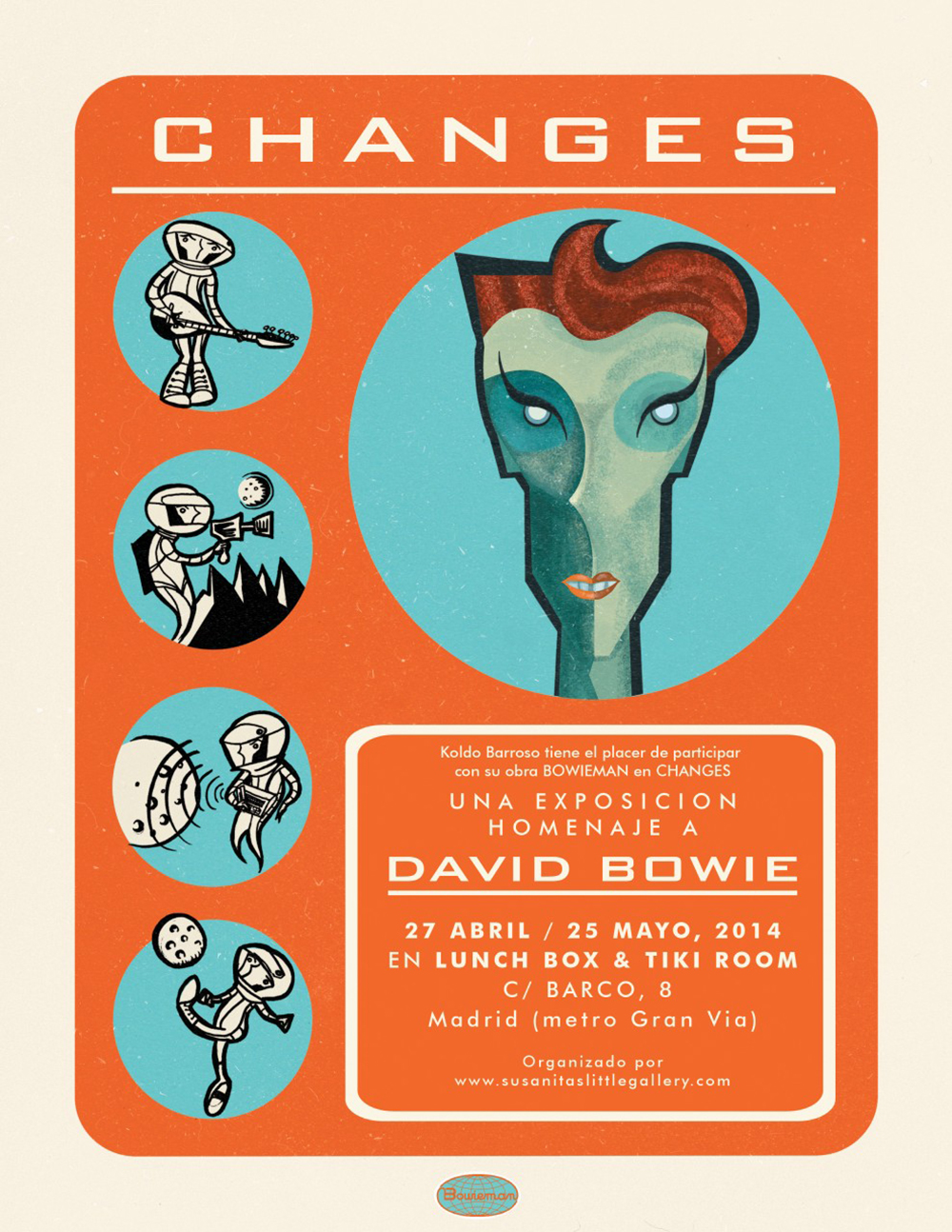 David Bowie exhibition poster illustration